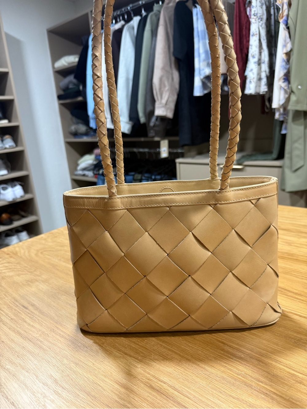 Bembien Woven Leather Tote Bag - Grande Caramel